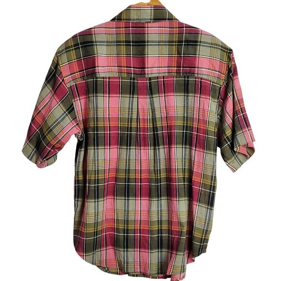 Vintage Karen Scott Blouse Womens Size Large Pink Plaid Button Up Cottage Preppy - Picture 2 of 8